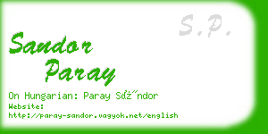 sandor paray business card